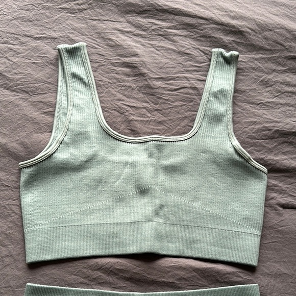 Mint Green Ribbed Two-Piece Set - Picture 3 of 5